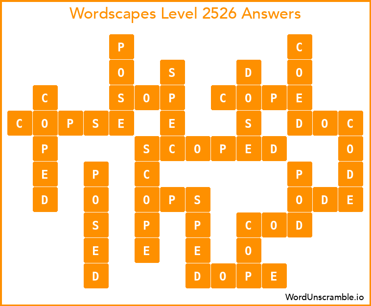 Wordscapes Level 2526 Answers