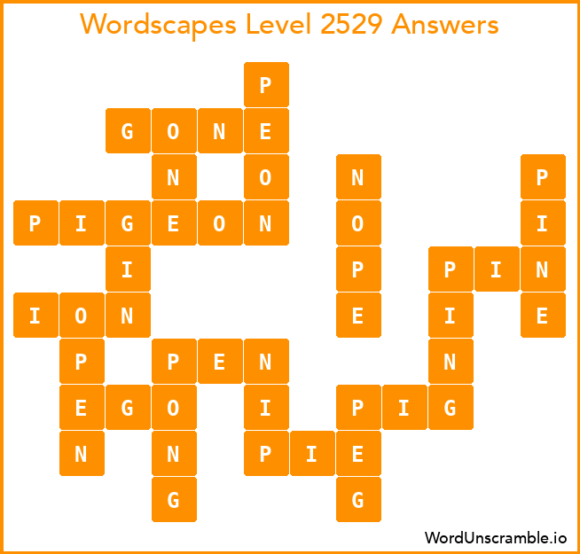 Wordscapes Level 2529 Answers