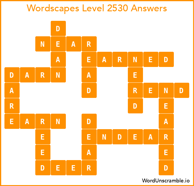Wordscapes Level 2530 Answers
