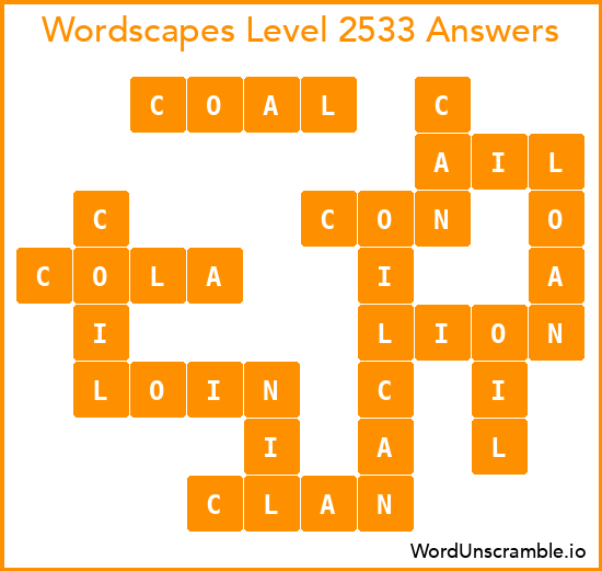 Wordscapes Level 2533 Answers