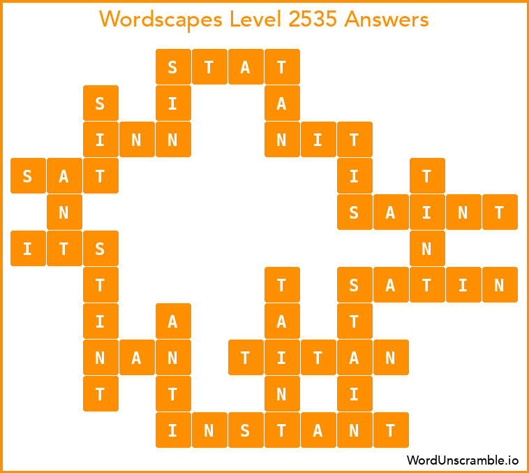 Wordscapes Level 2535 Answers