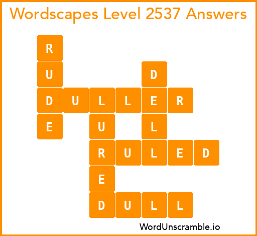 Wordscapes Level 2537 Answers