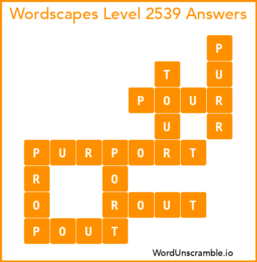 Wordscapes Level 2539 Answers