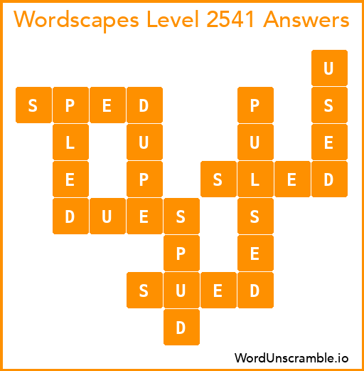 Wordscapes Level 2541 Answers