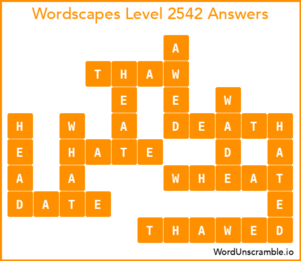 Wordscapes Level 2542 Answers
