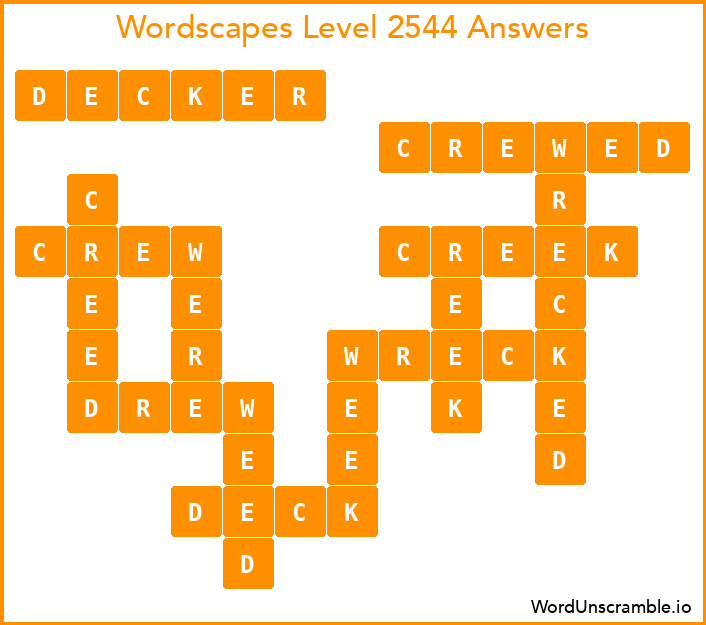 Wordscapes Level 2544 Answers