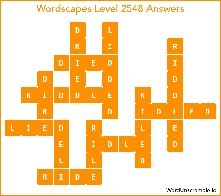 Wordscapes Level 2548 Answers