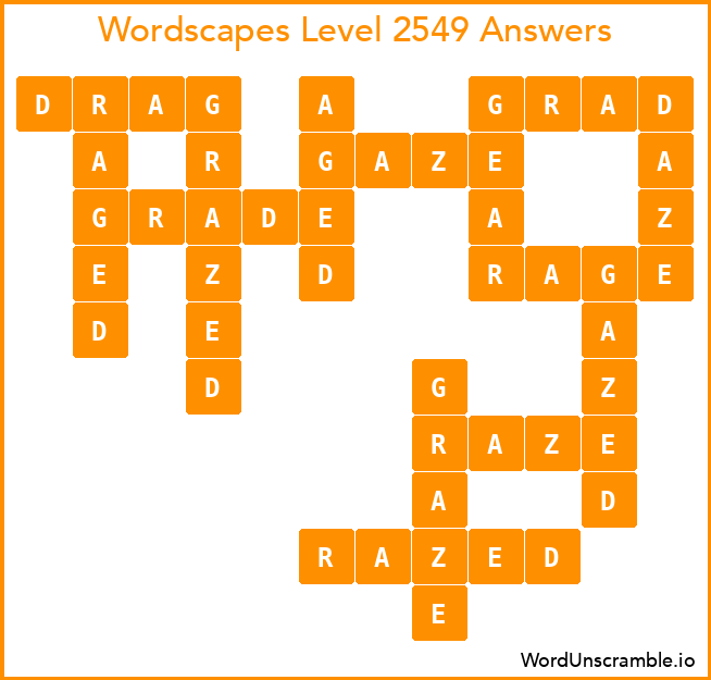 Wordscapes Level 2549 Answers