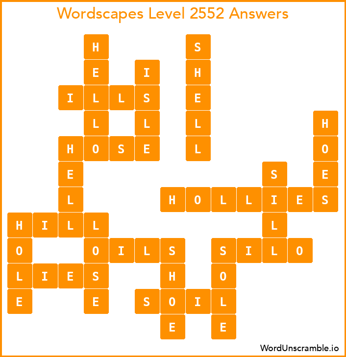 Wordscapes Level 2552 Answers