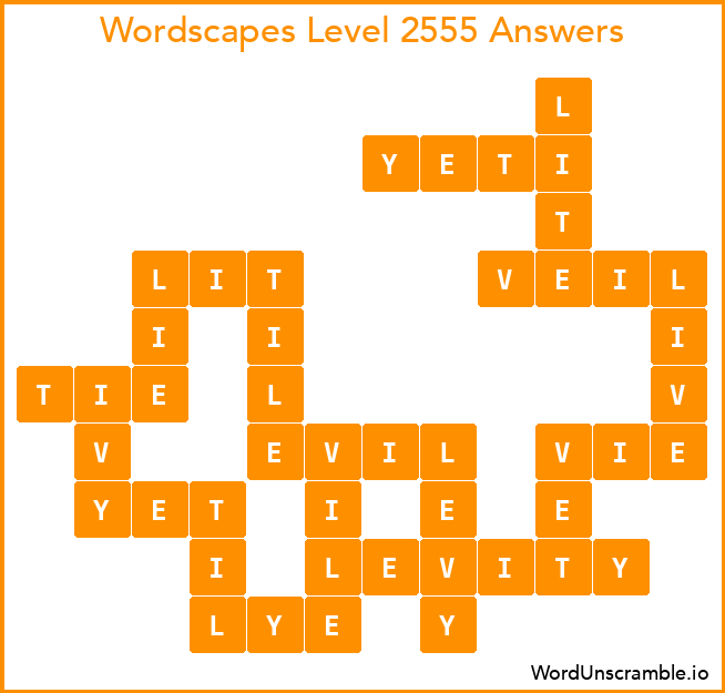 Wordscapes Level 2555 Answers