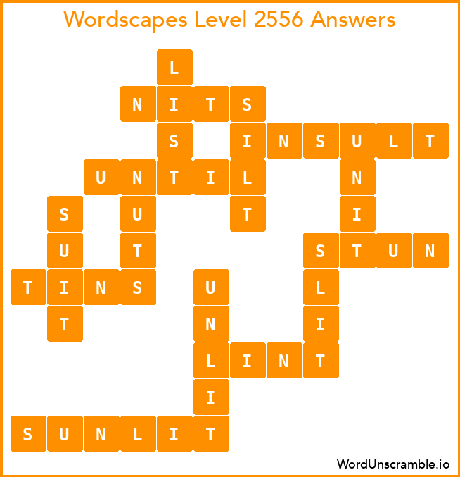 Wordscapes Level 2556 Answers