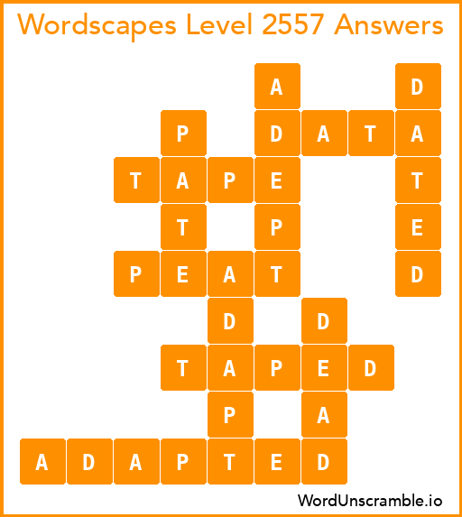 Wordscapes Level 2557 Answers