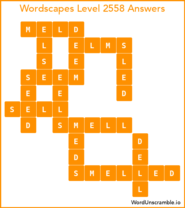 Wordscapes Level 2558 Answers