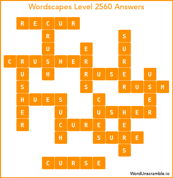 Wordscapes Level 2560 Answers