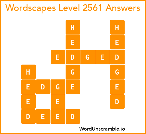 Wordscapes Level 2561 Answers