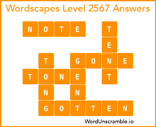 Wordscapes Level 2567 Answers