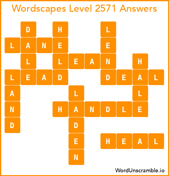 Wordscapes Level 2571 Answers