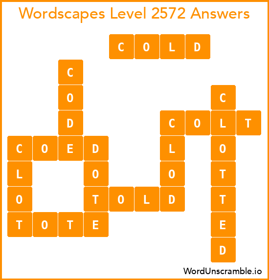 Wordscapes Level 2572 Answers
