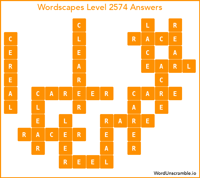 Wordscapes Level 2574 Answers
