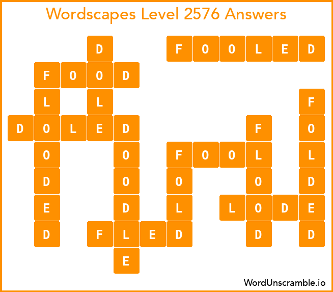 Wordscapes Level 2576 Answers
