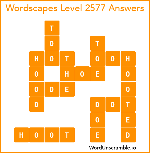 Wordscapes Level 2577 Answers