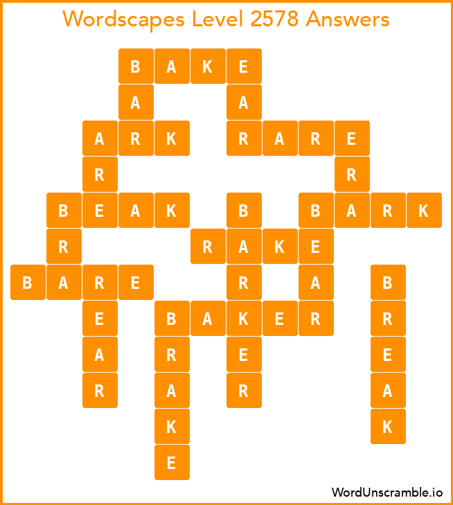 Wordscapes Level 2578 Answers