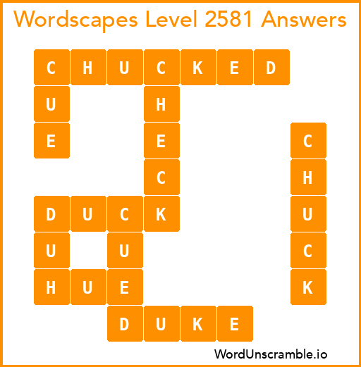 Wordscapes Level 2581 Answers