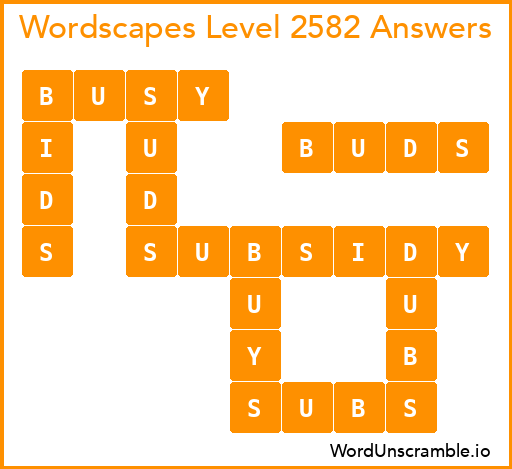 Wordscapes Level 2582 Answers