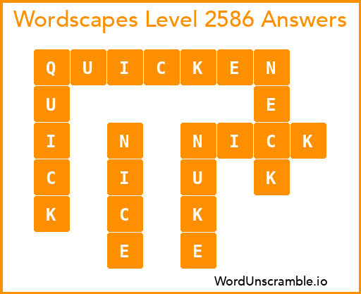 Wordscapes Level 2586 Answers