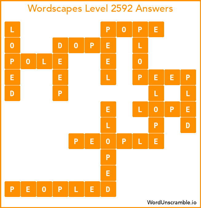 Wordscapes Level 2592 Answers