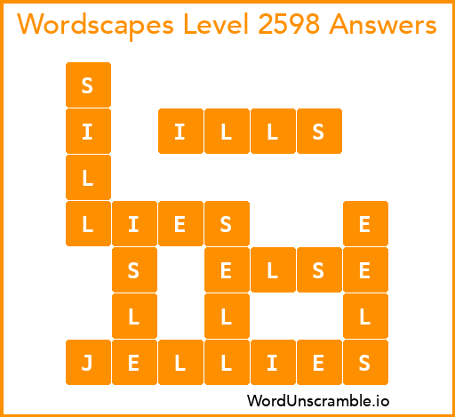 Wordscapes Level 2598 Answers
