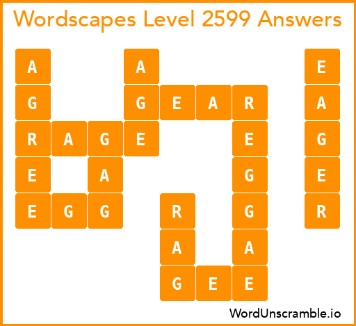 Wordscapes Level 2599 Answers