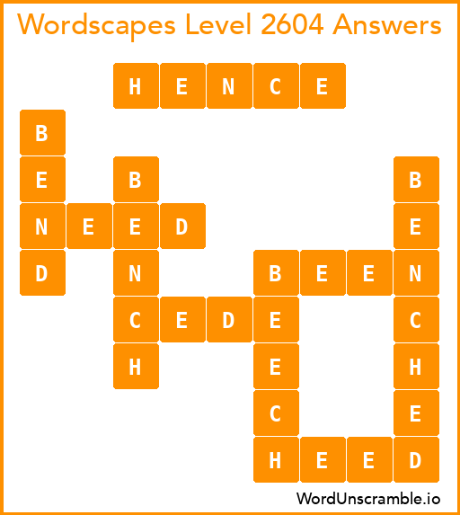 Wordscapes Level 2604 Answers