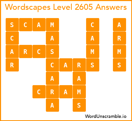Wordscapes Level 2605 Answers