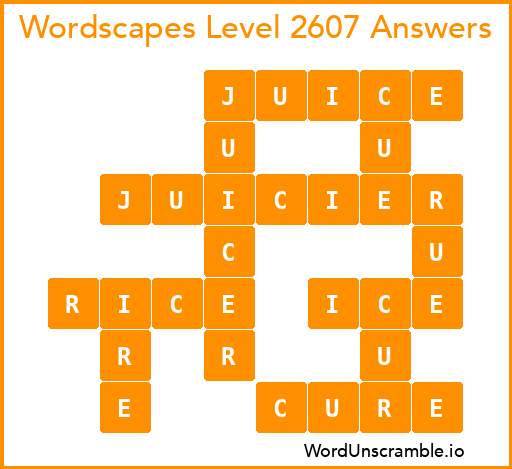 Wordscapes Level 2607 Answers