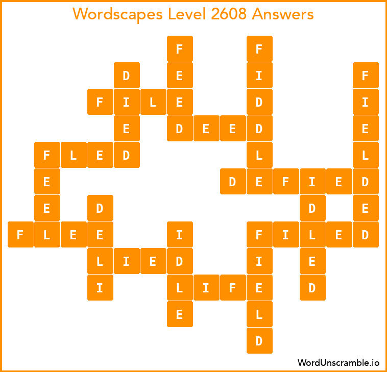 Wordscapes Level 2608 Answers