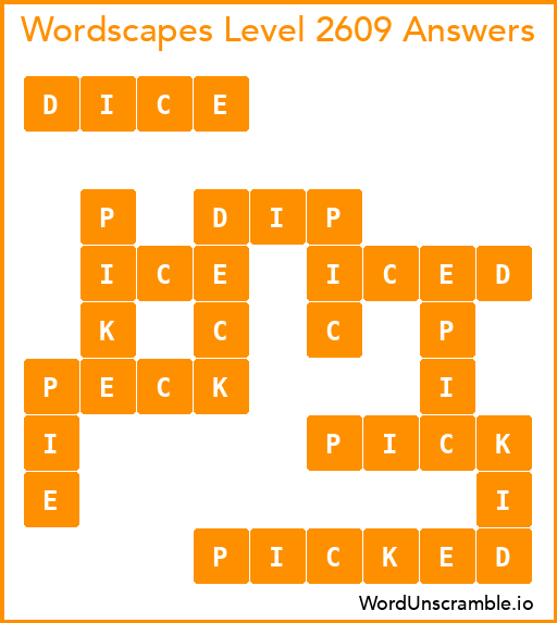 Wordscapes Level 2609 Answers