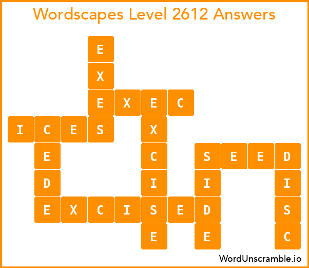 Wordscapes Level 2612 Answers