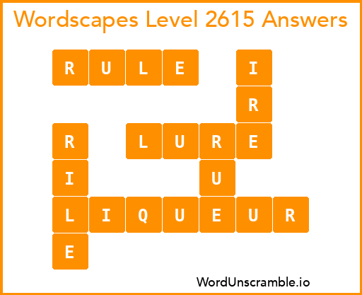 Wordscapes Level 2615 Answers