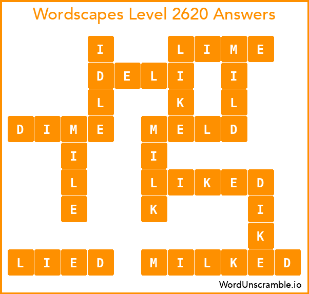 Wordscapes Level 2620 Answers