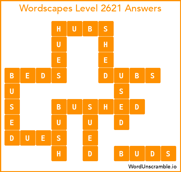 Wordscapes Level 2621 Answers