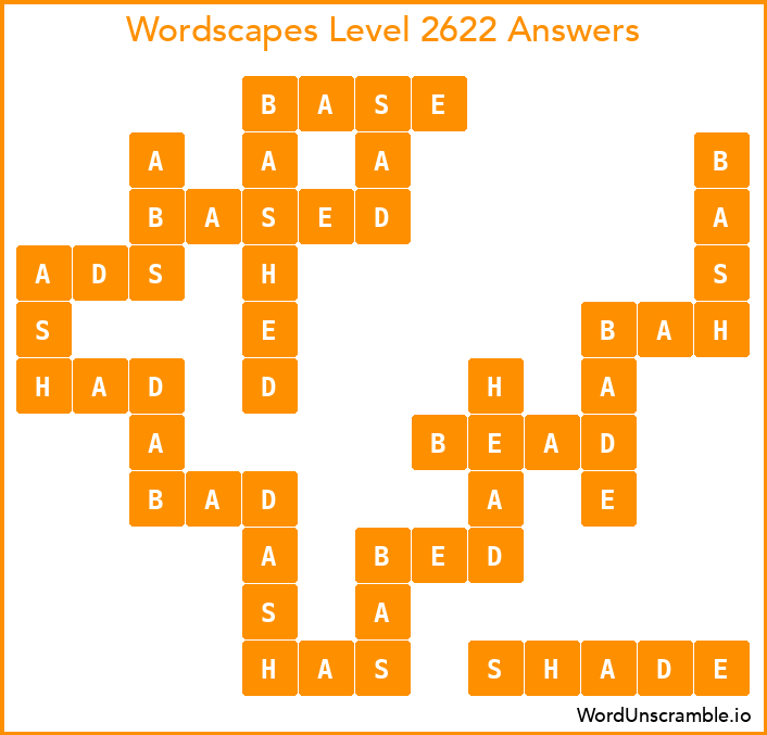 Wordscapes Level 2622 Answers