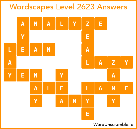 Wordscapes Level 2623 Answers