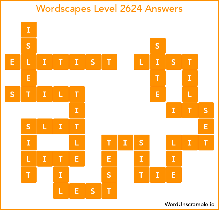 Wordscapes Level 2624 Answers