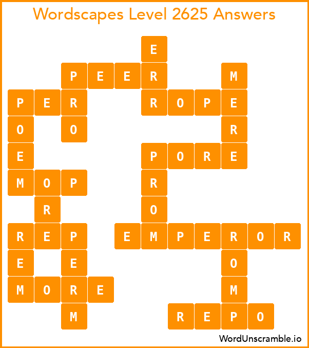 Wordscapes Level 2625 Answers