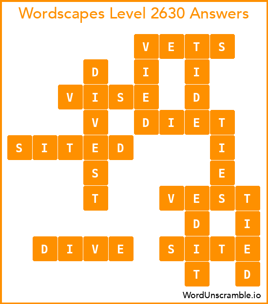 Wordscapes Level 2630 Answers