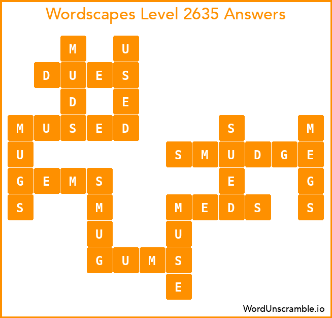 Wordscapes Level 2635 Answers