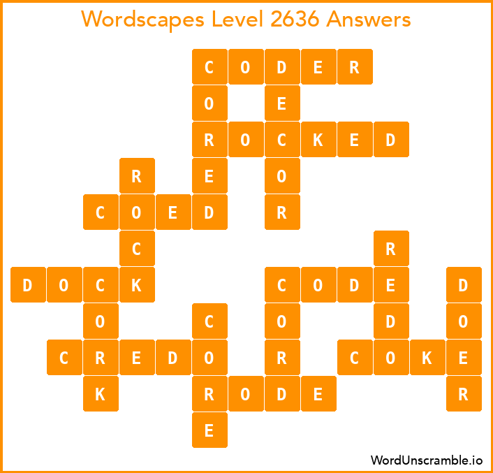 Wordscapes Level 2636 Answers