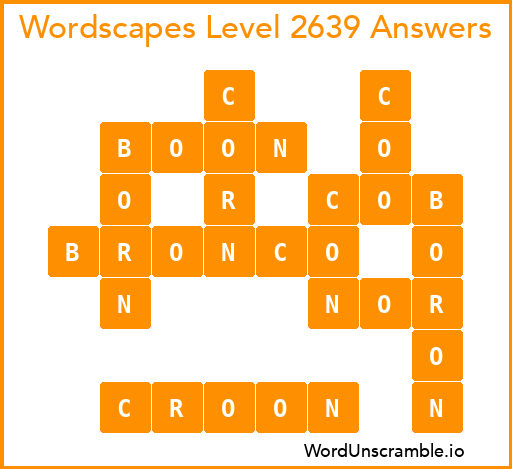 Wordscapes Level 2639 Answers