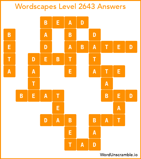 Wordscapes Level 2643 Answers